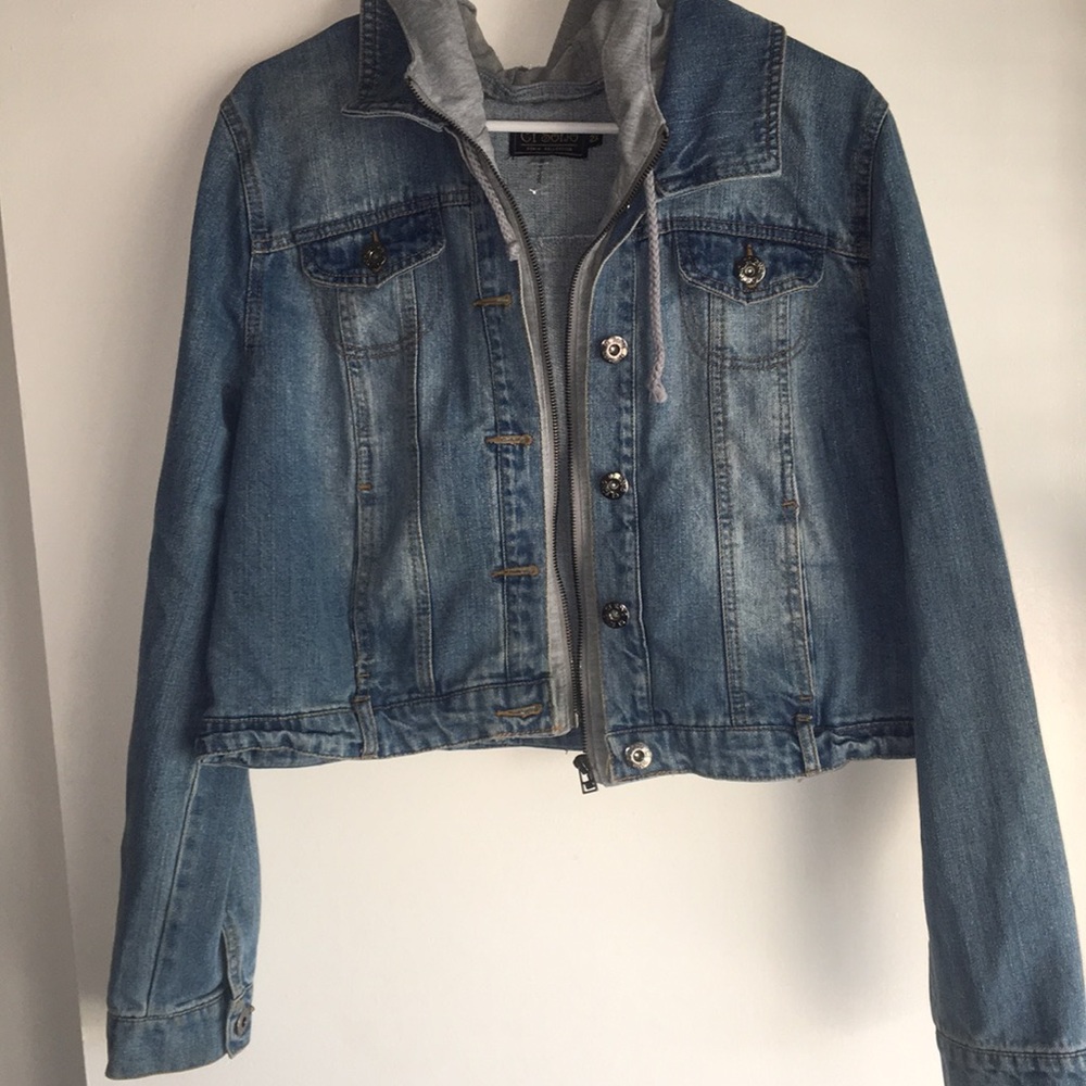 Jean Jacket with grey hood